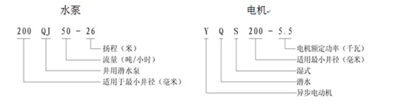 大東海泵業(yè)深井潛水泵型號(hào)含義